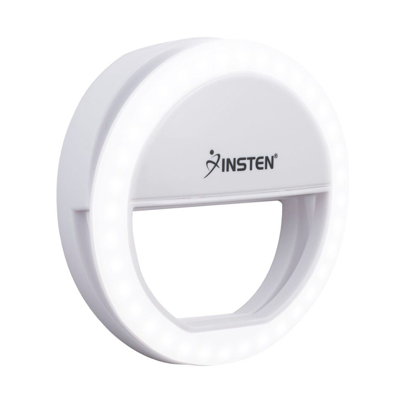 Insten 3" Mini LED Selfie Ring Light with Clip for Laptop Tablet Cell Phone Video, Dimmable, 36 Beads, Battery Powered, White